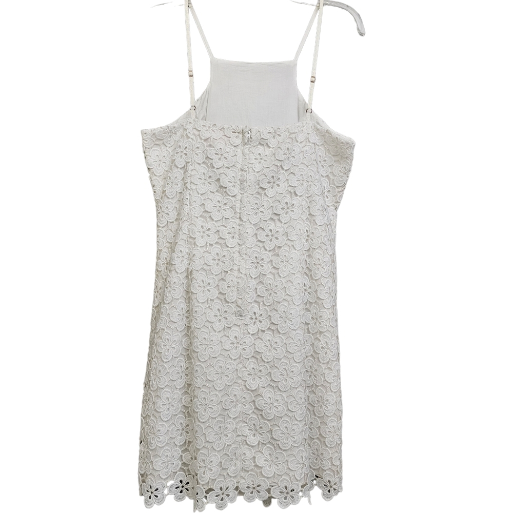 Lilly Pulitzer Katie Cut Out Daisy Resort Irradecent White Floral Lace Dress - Picture 5 of 16